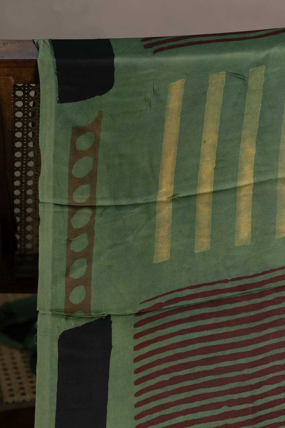 Block Printed Modal Silk Fabric - Matkatus 