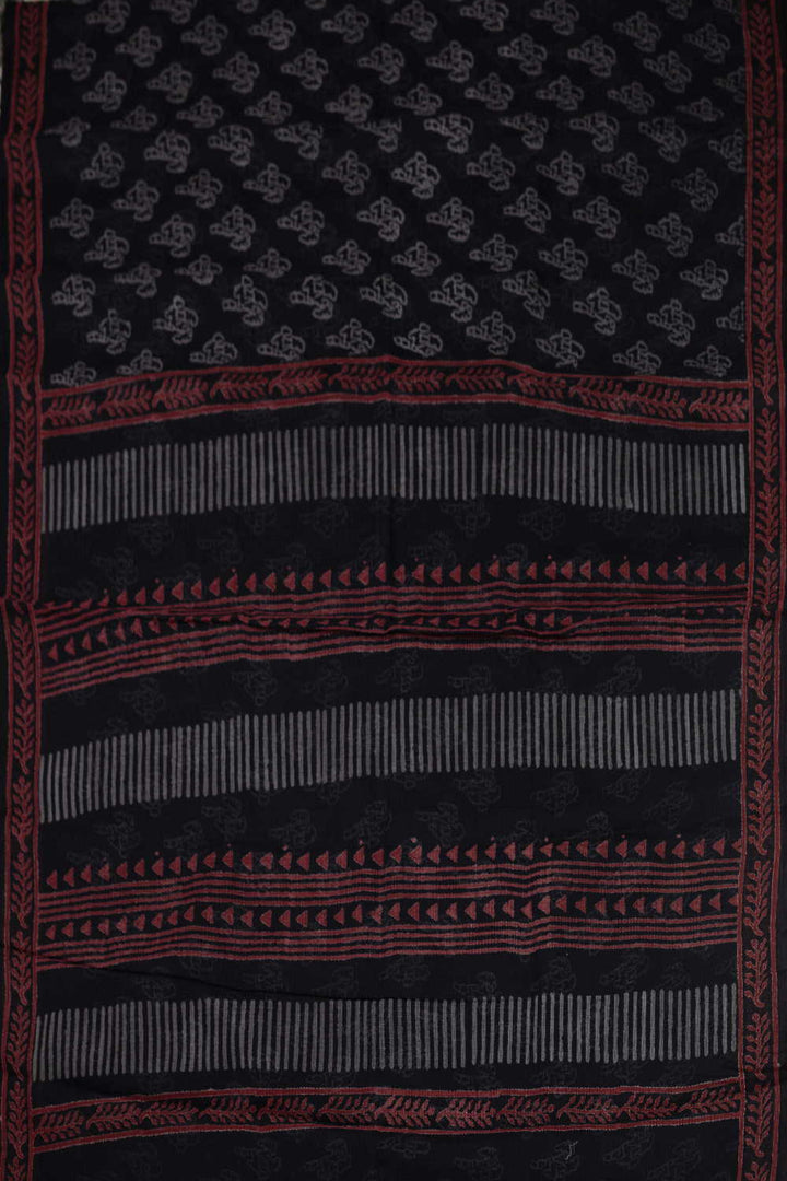 Block Printed Cotton Saree - Matkatus 