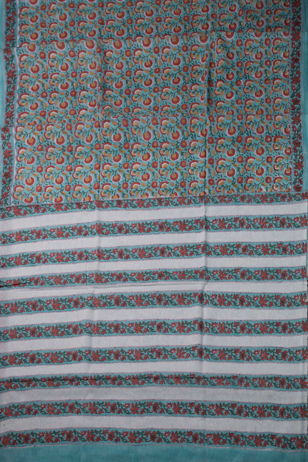 Block Printed Cotton Saree - Matkatus 