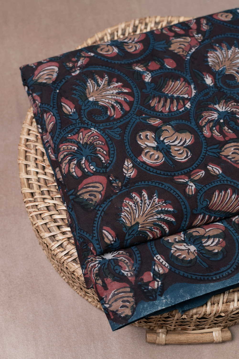 Cluster Floral Bagru Cotton Fabric - 0.65m