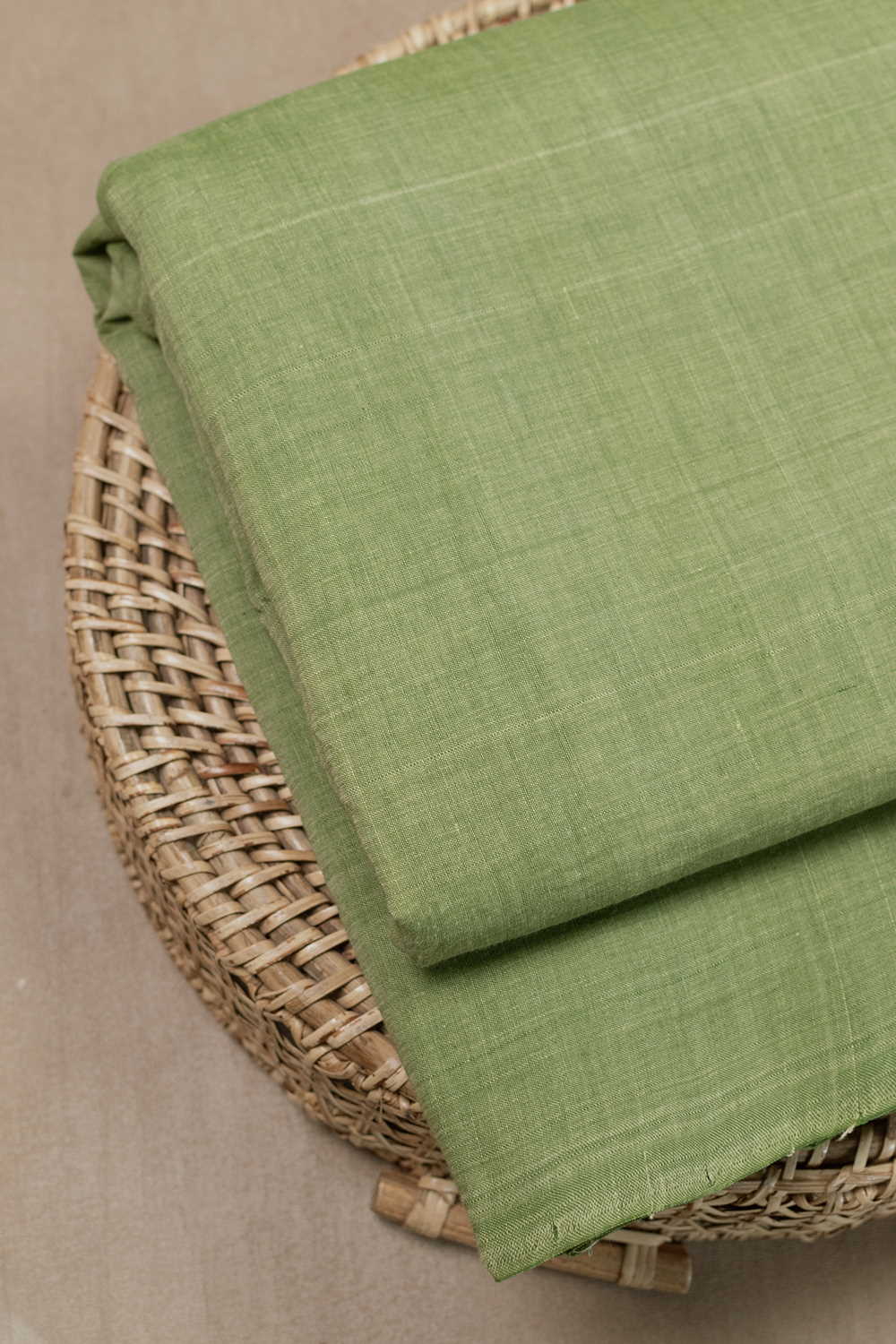 Pear Green Mangalagiri Cotton Fabric - 1m