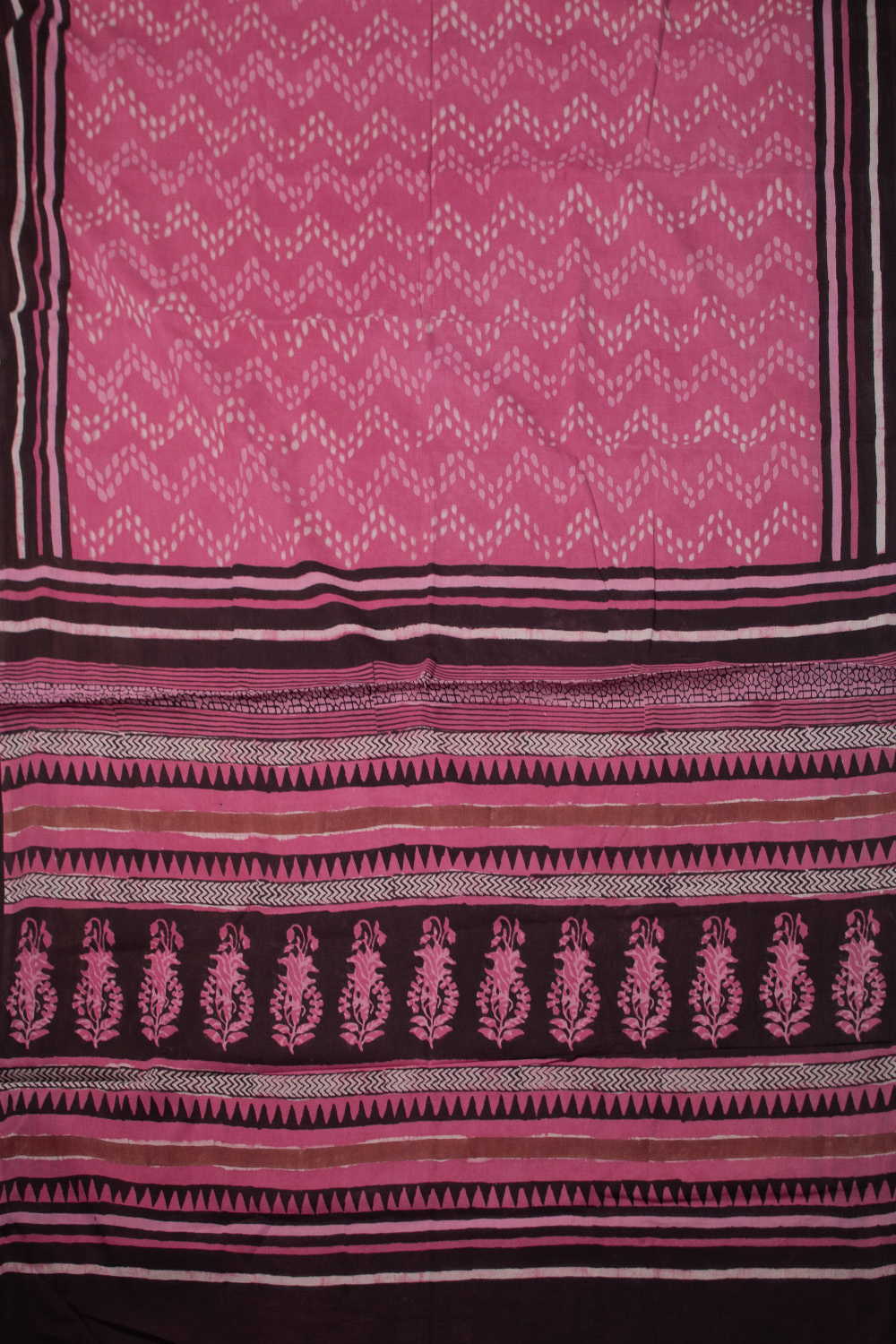 Block Printed Cotton Saree - Matkatus 