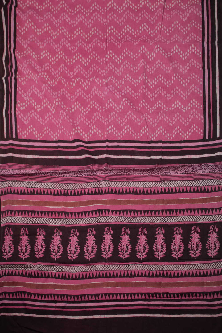 Block Printed Cotton Saree - Matkatus 