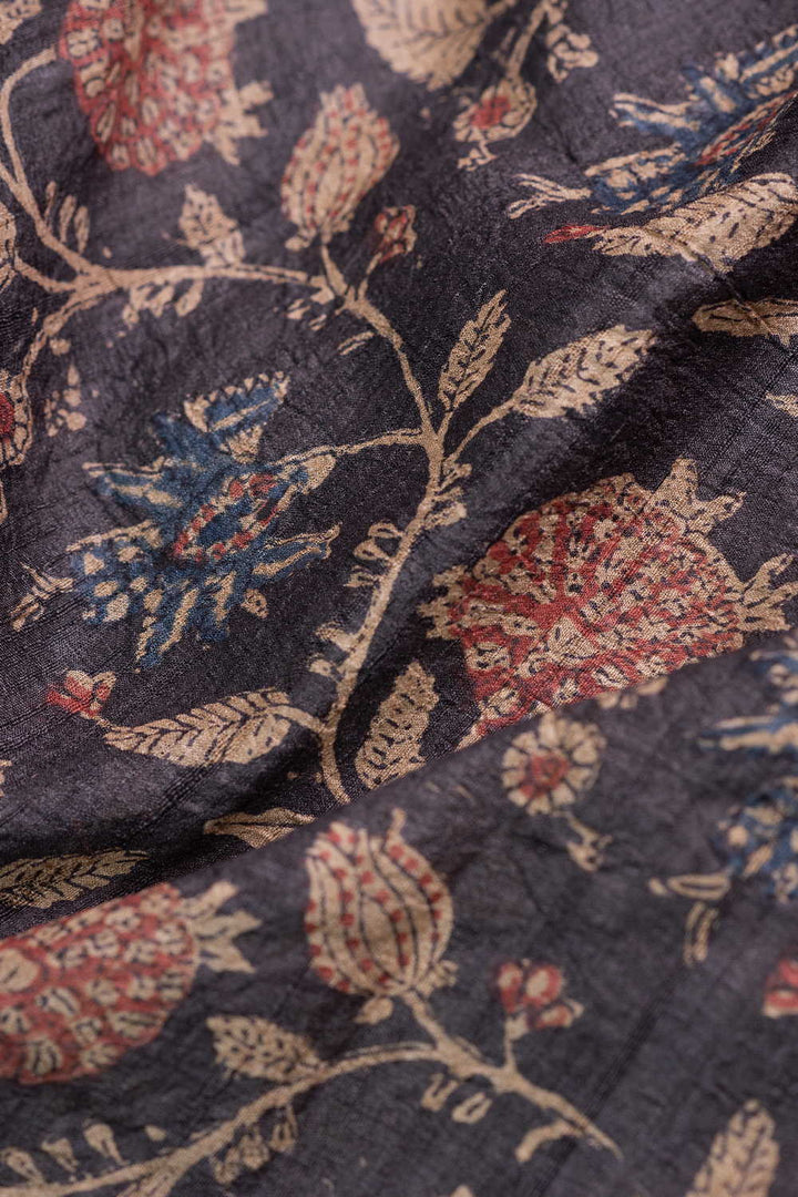 Block Printed Tussar Fabric - Matkatus 