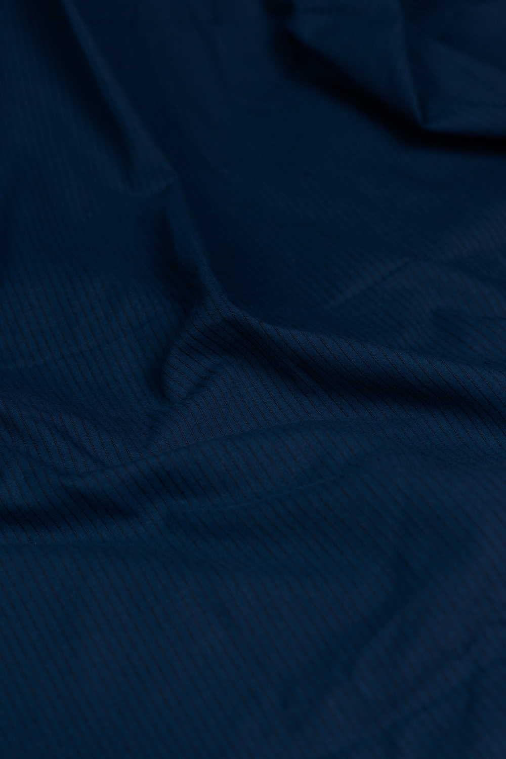 Blue Yarn Dyed Ribbed Cotton Fabric