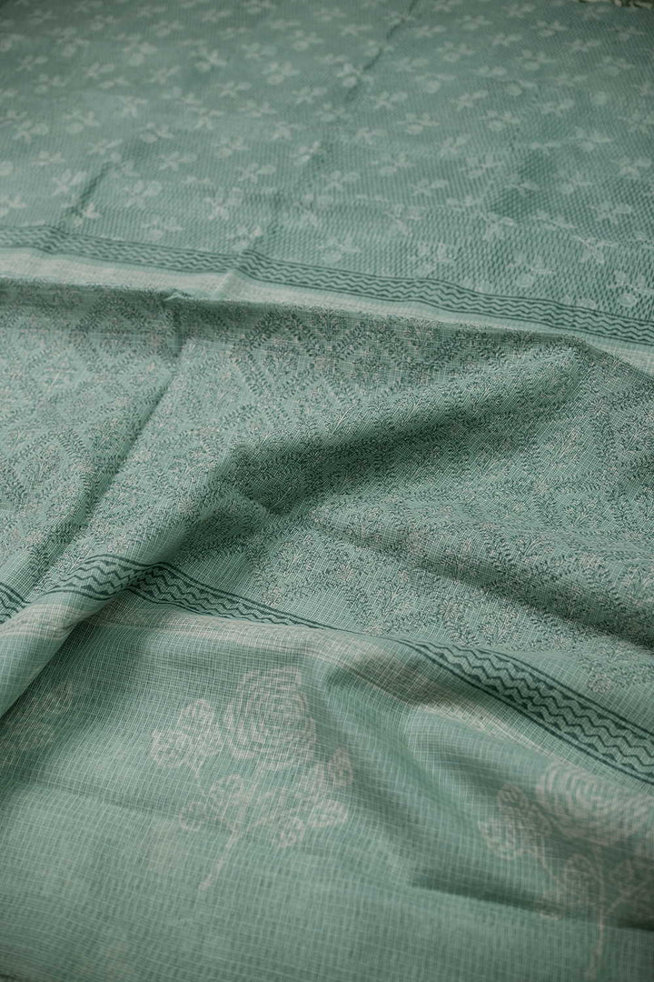 Block Printed Cotton Saree - Matkatus 
