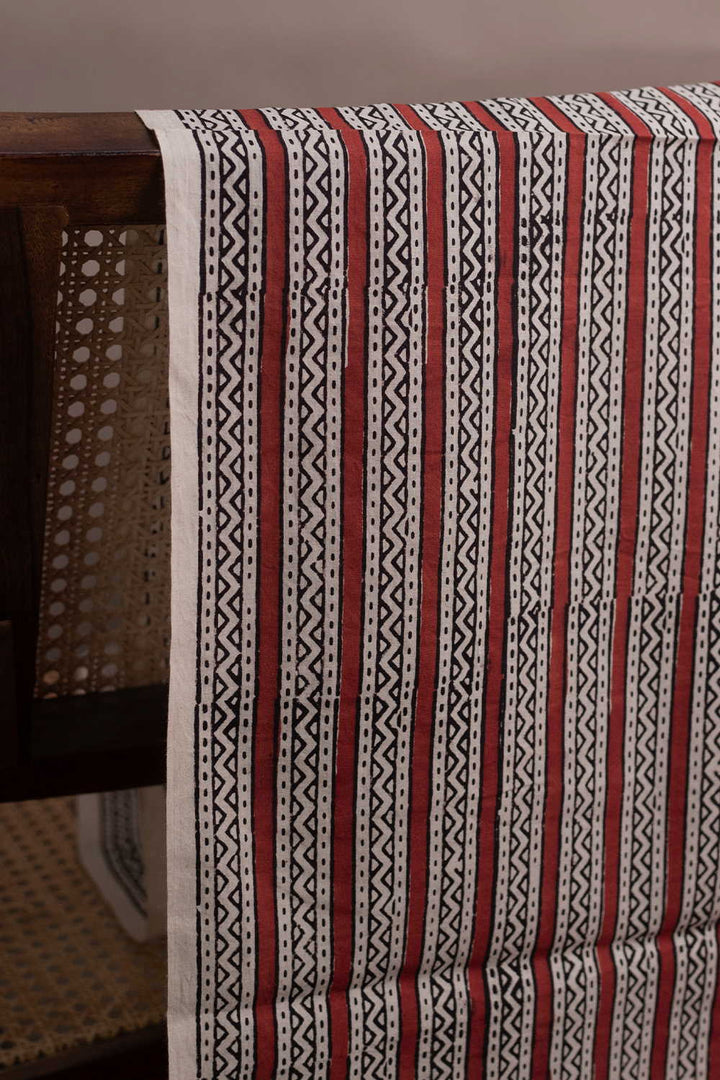 Stripe Pattern Bagru Cotton Fabric