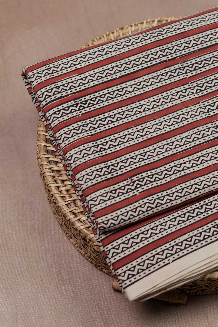 Stripe Pattern Bagru Cotton Fabric