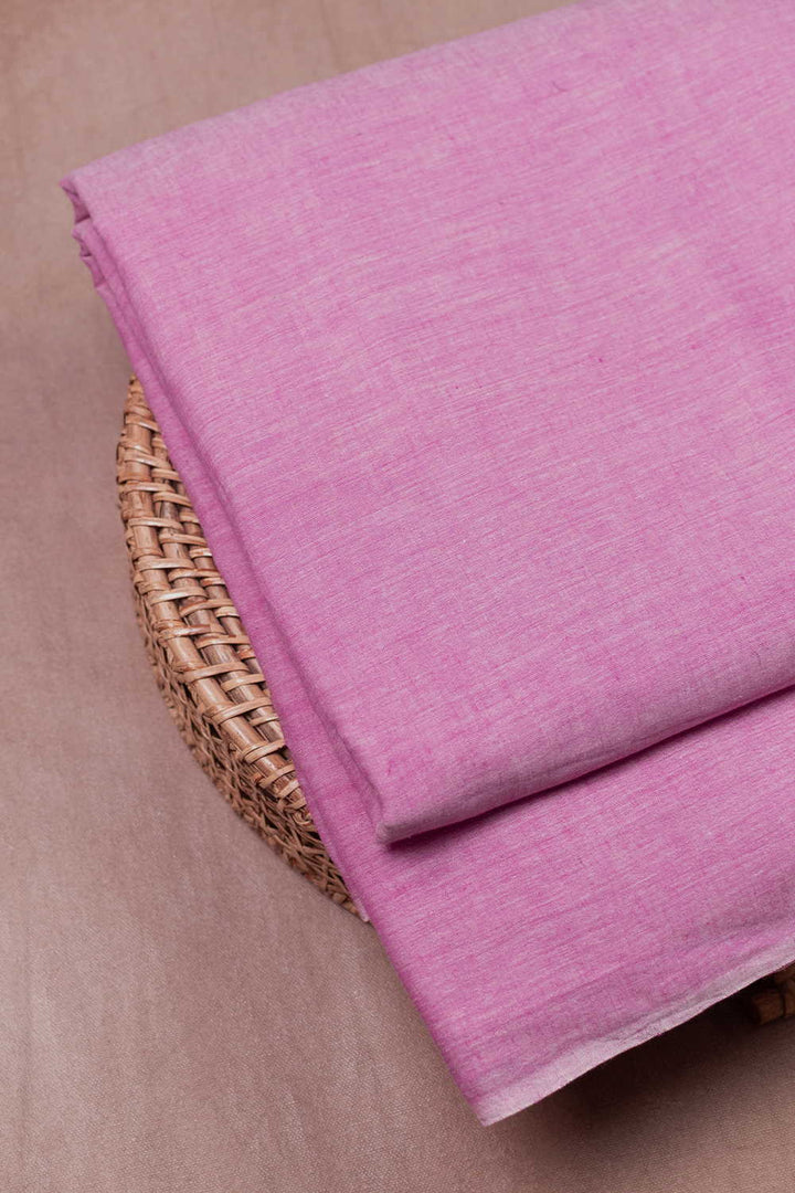 Thulian Pink Handwoven Mul Cotton Fabric