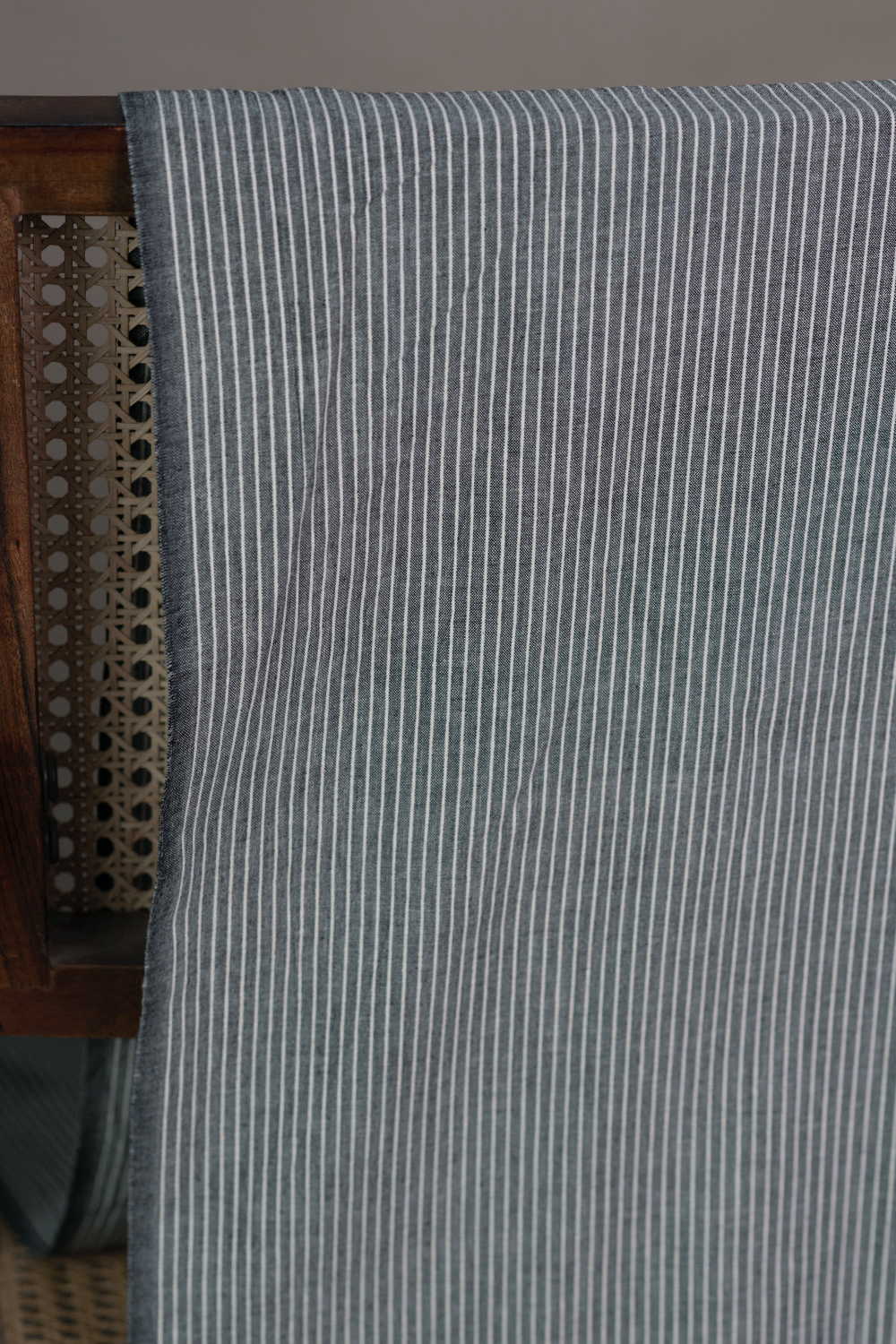 Coin Grey Yarn Dyed Ribbed Cotton Fabric