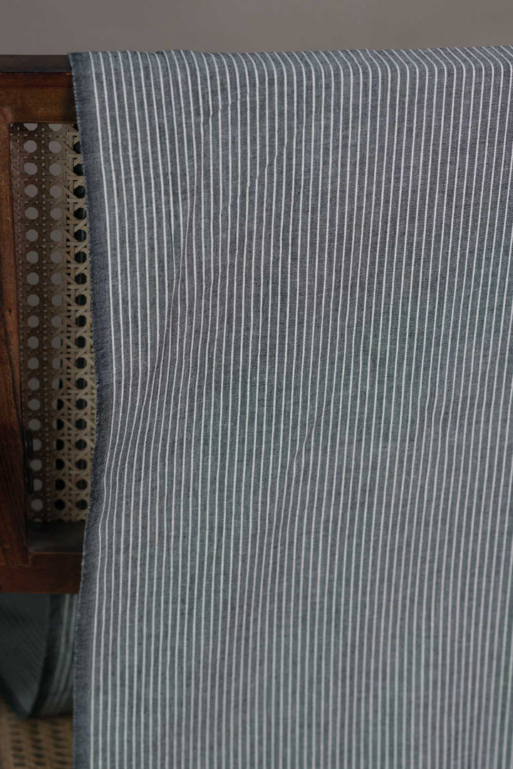 Coin Grey Yarn Dyed Ribbed Cotton Fabric