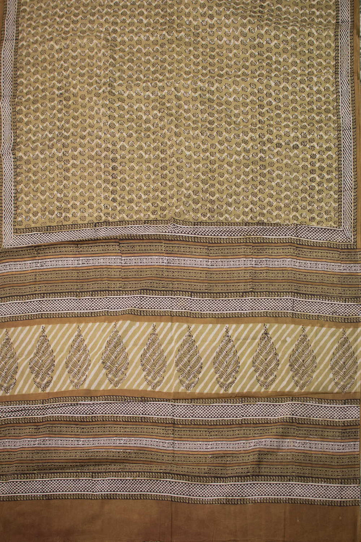 Block Printed Cotton Saree - Matkatus 