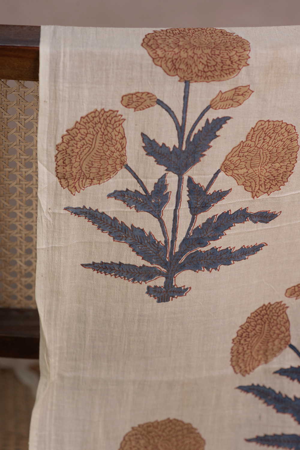 Garden Butta Ajrak Mul Cotton Fabric