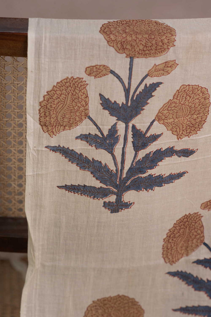 Garden Butta Ajrak Mul Cotton Fabric