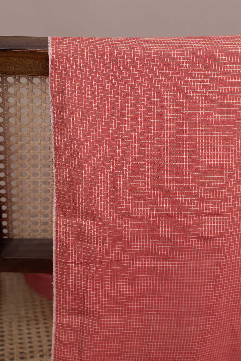 Checks Pattern Handwoven Cotton Fabric - 1m