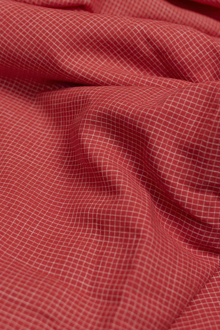 Salmon Shades of Orange Handwoven Cotton Fabric