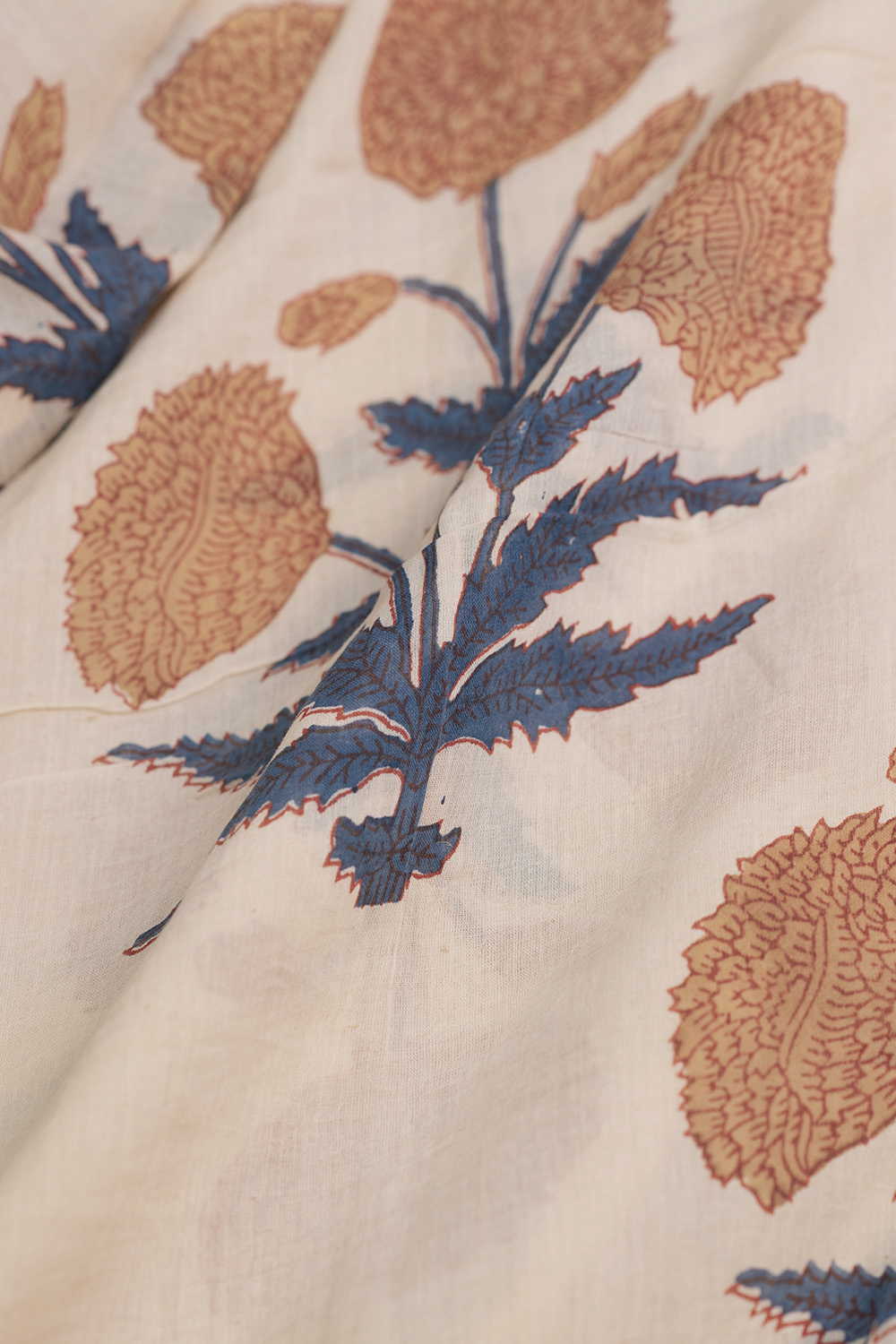 Garden Butta Ajrak Mul Cotton Fabric