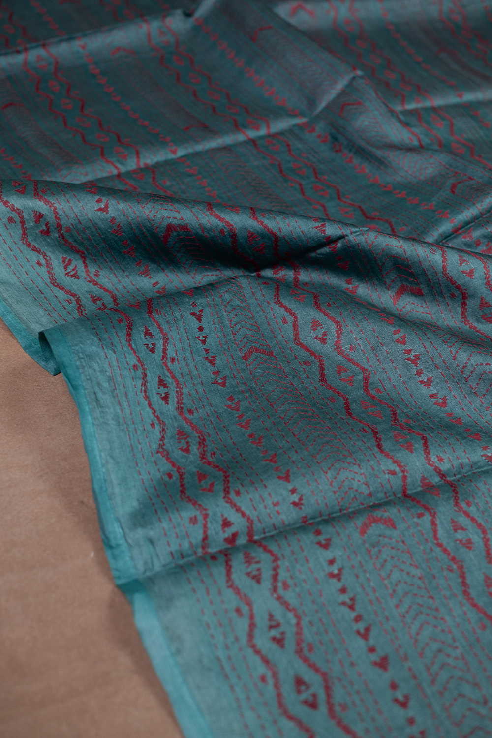 Shade of Blue Kantha Tussar Silk Blouse