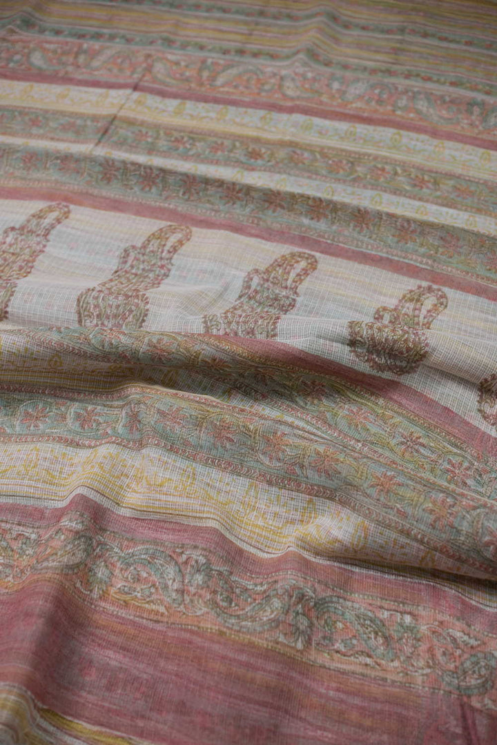 Block Printed Cotton Saree - Matkatus 