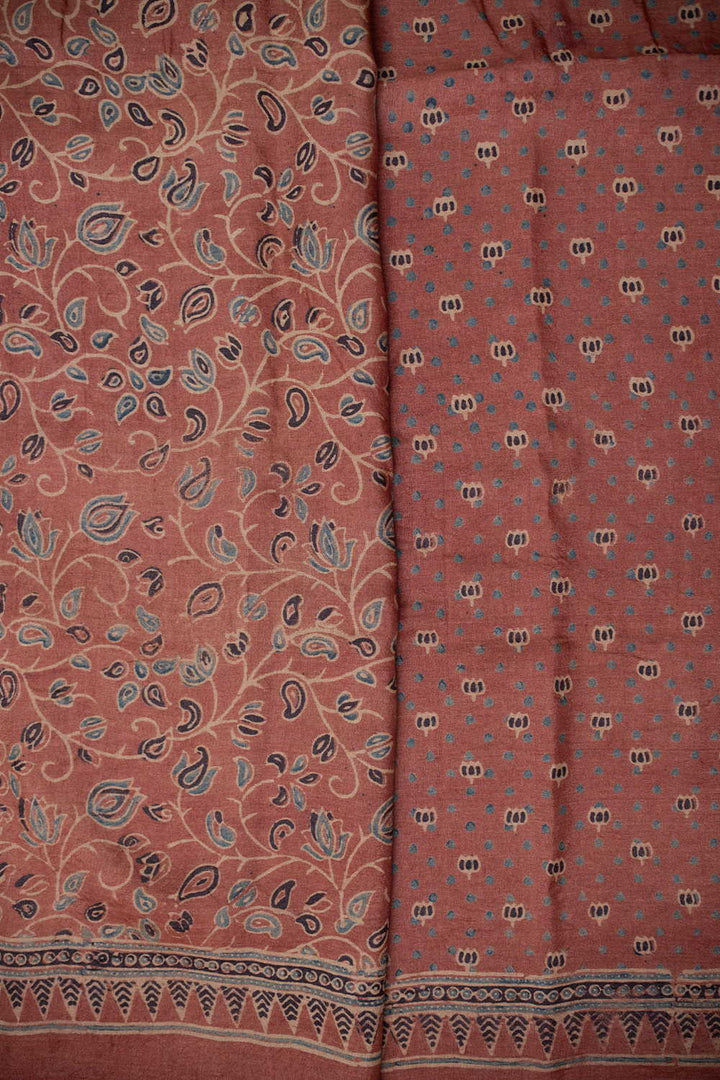 Ajrak Tussar Saree - Matkatus 