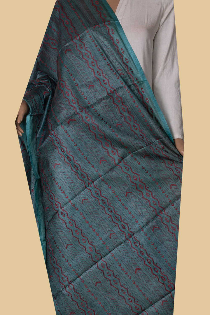 Kantha Silk Dupatta - Matkatus 