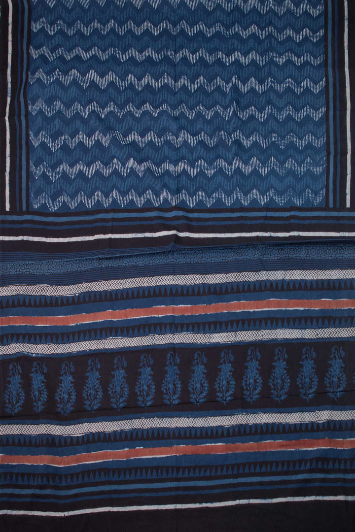 Block Printed Cotton Saree - Matkatus 
