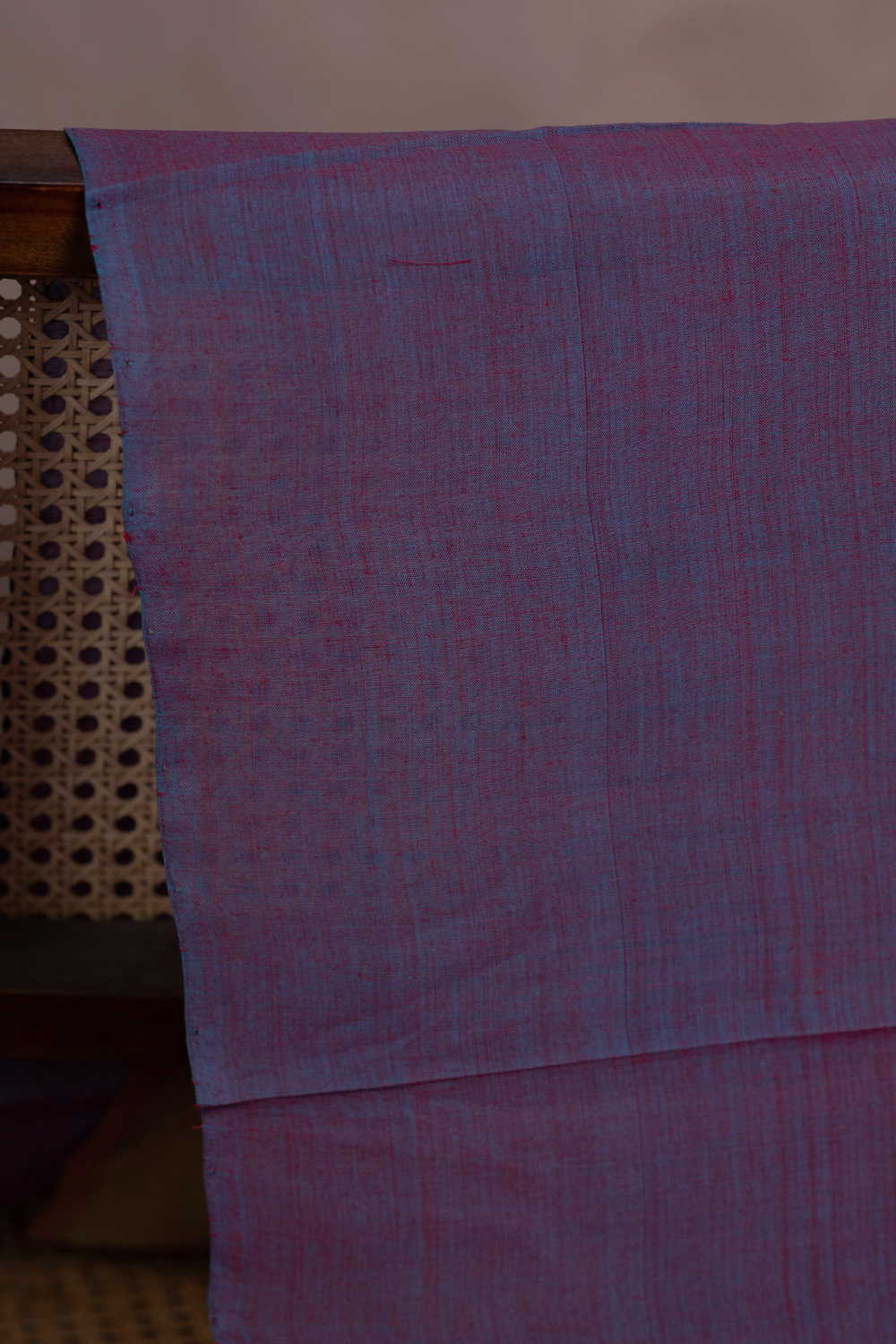 Dual Shaded Red with Blue Mangalagiri Cotton Fabric