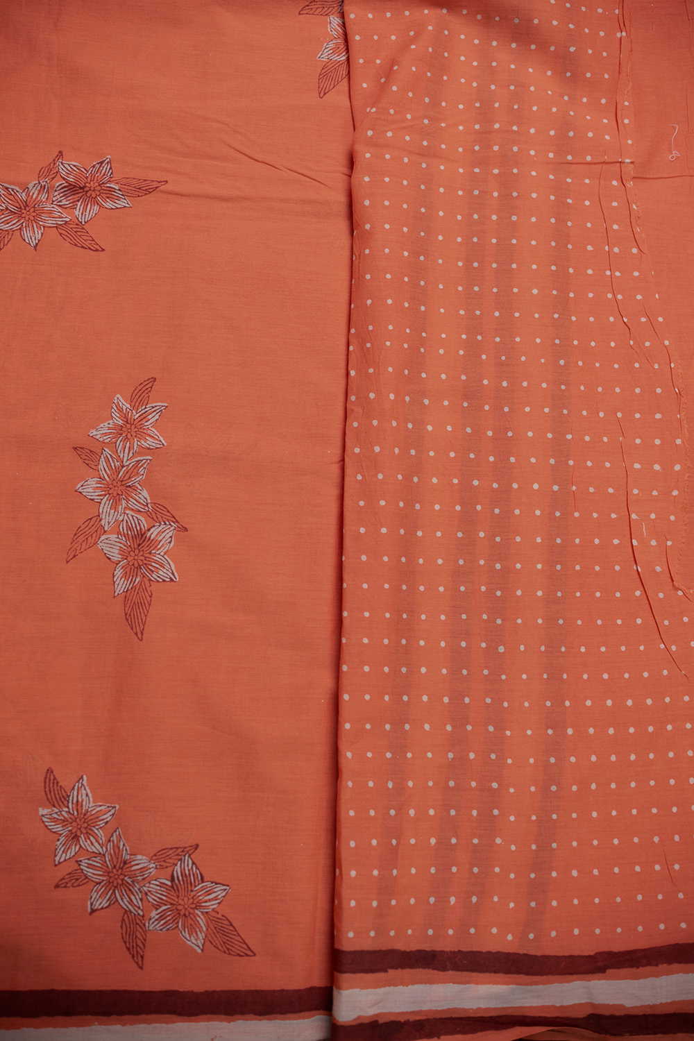 Block Printed Cotton Saree - Matkatus 