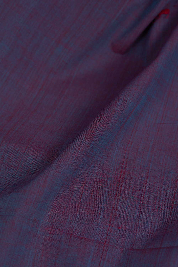 Dual Shaded Red with Blue Mangalagiri Cotton Fabric
