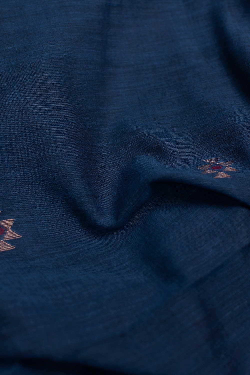 Zari Butti - Blue Jamdani Cotton Fabric - 0.55m