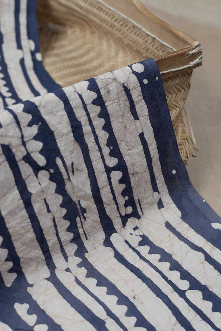 Purple with Cream Bagru Cotton Fabric