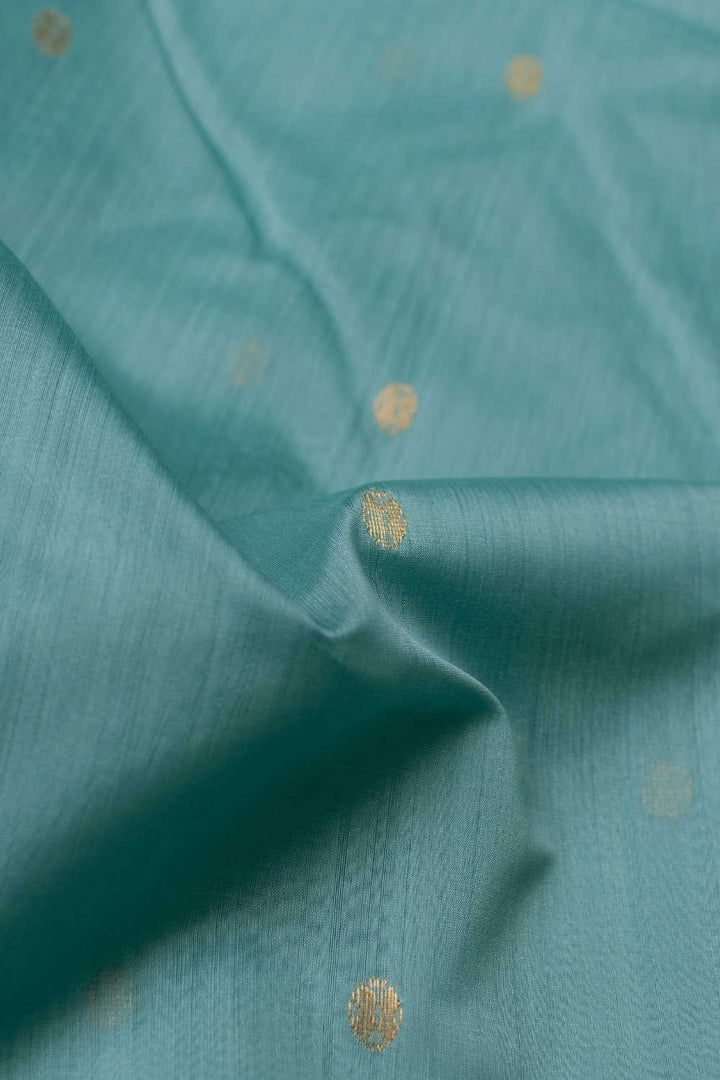 Aqua Blue Chanderi Silk Cotton Fabric - 1.45m