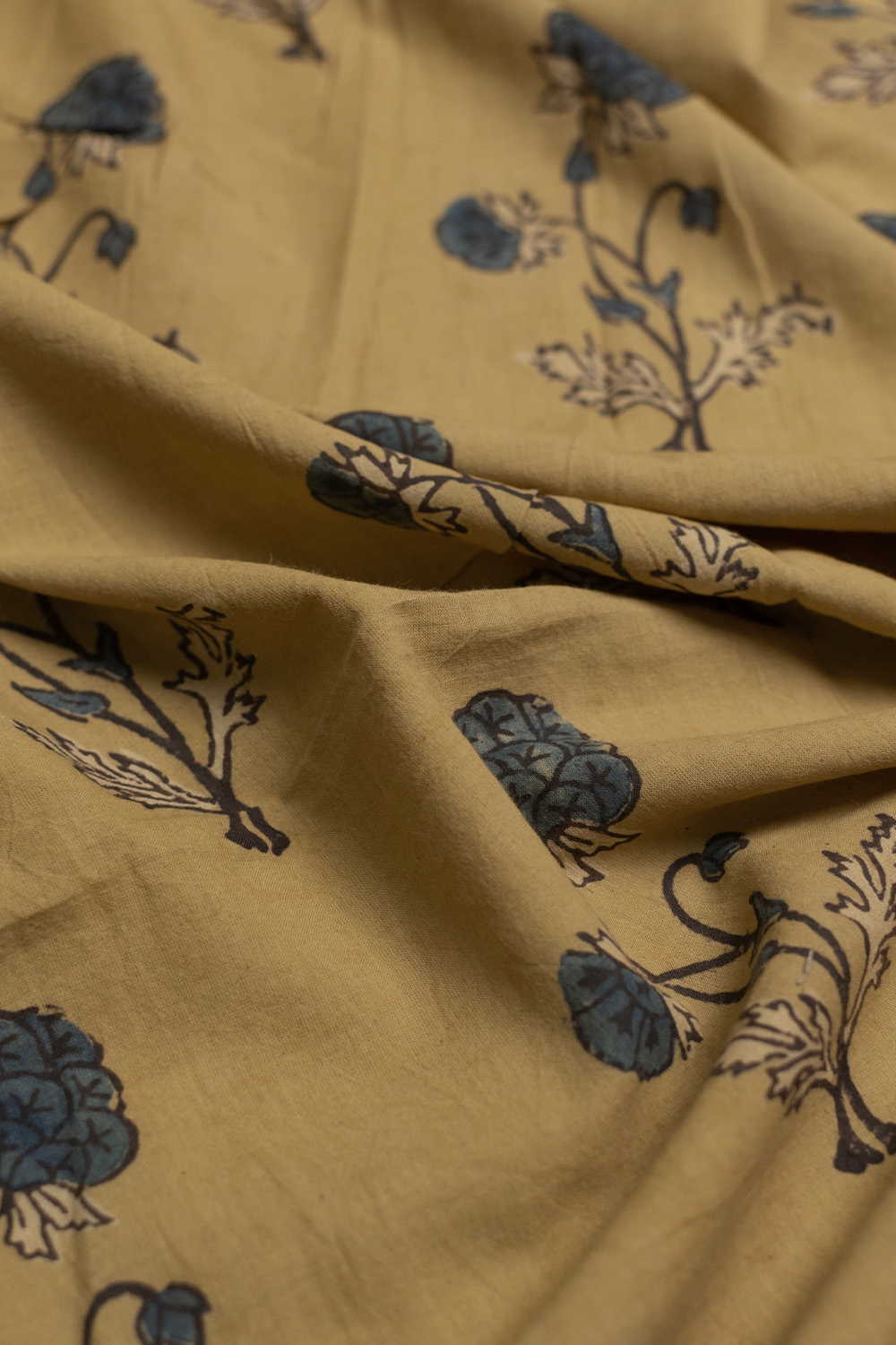 Yellow Ajrak Cotton Fabric - 0.65m