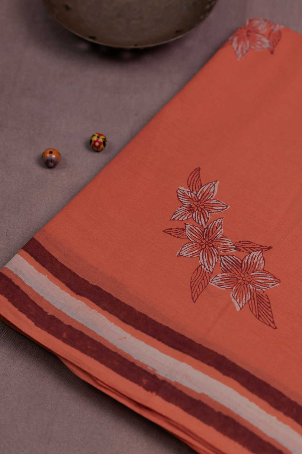 Block Printed Cotton Saree - Matkatus 