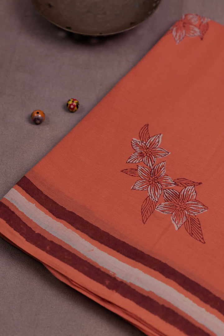 Block Printed Cotton Saree - Matkatus 