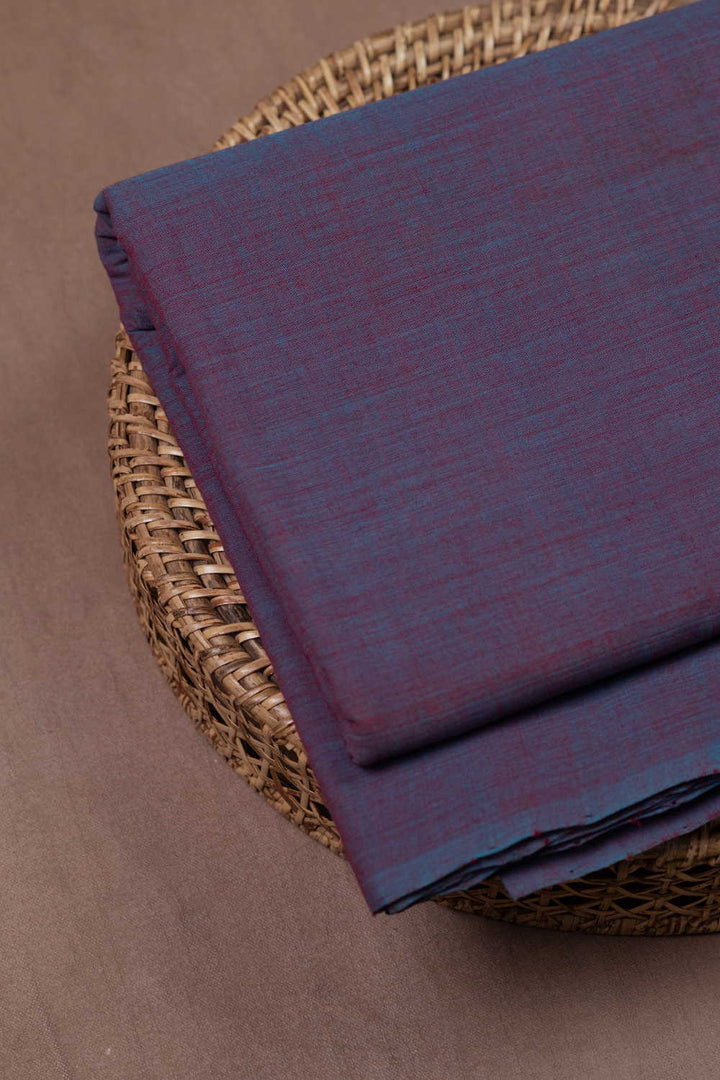 Dual Shaded Red with Blue Mangalagiri Cotton Fabric