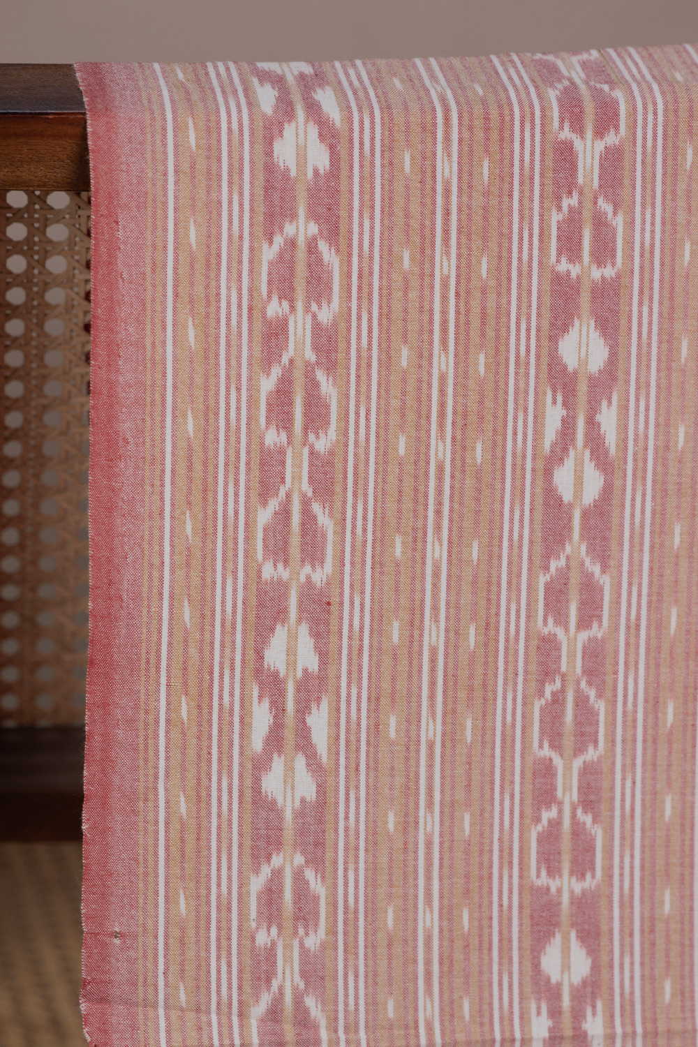 Stripes Pattern on Ikat Cotton Fabric