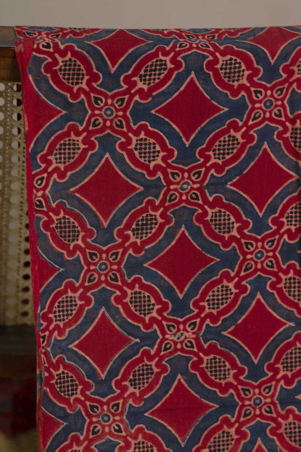 Maroon Patterned Ajrak Cotton Fabric