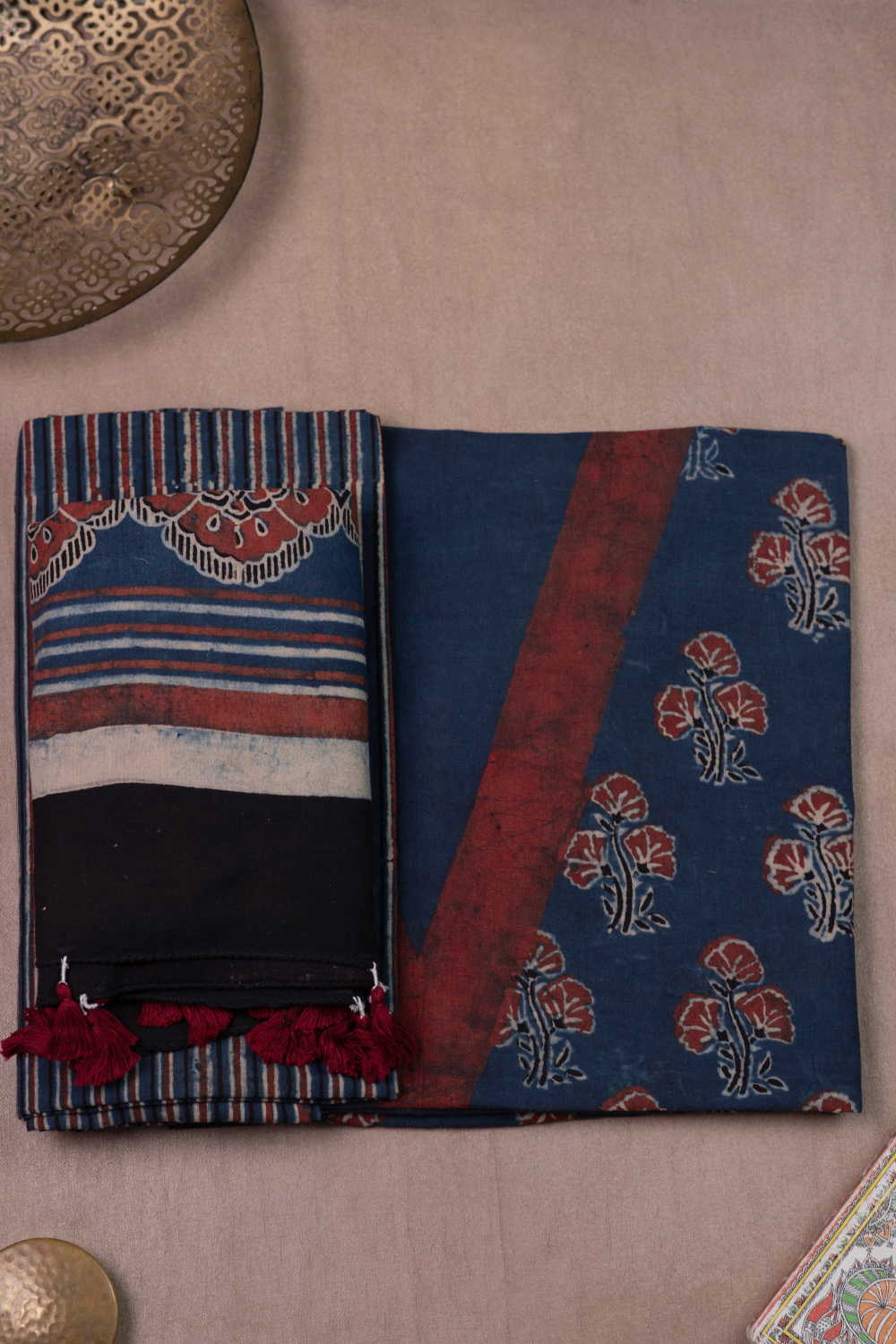 Indigo Ajrak Cotton Suit