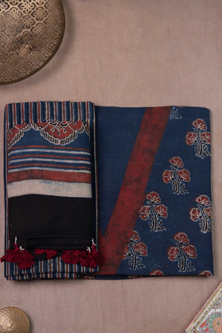 Indigo Ajrak Cotton Suit