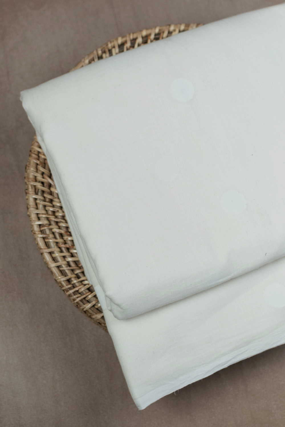 Cream Circle Butta Jamdani Cotton Fabric