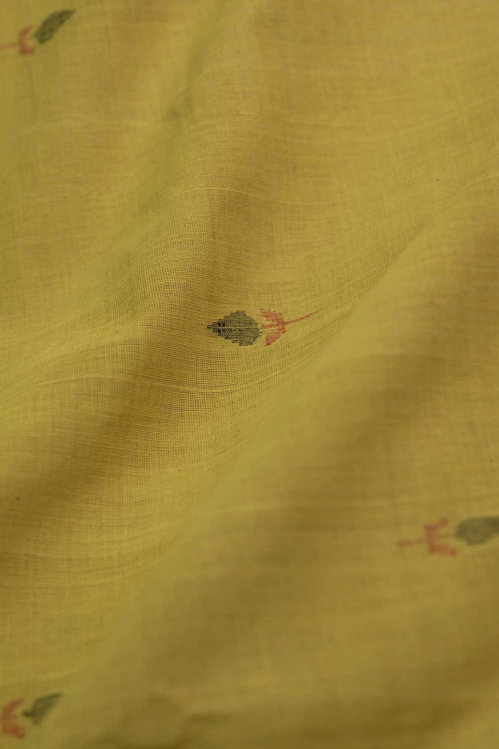 Green Shaded with Butta Handspun Cotton Fabric