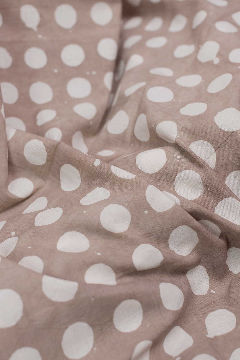 Grey Block Printed Batik Cotton Fabric - 0.5m