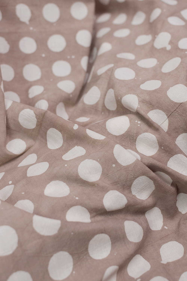 Grey Block Printed Batik Cotton Fabric - 0.5m