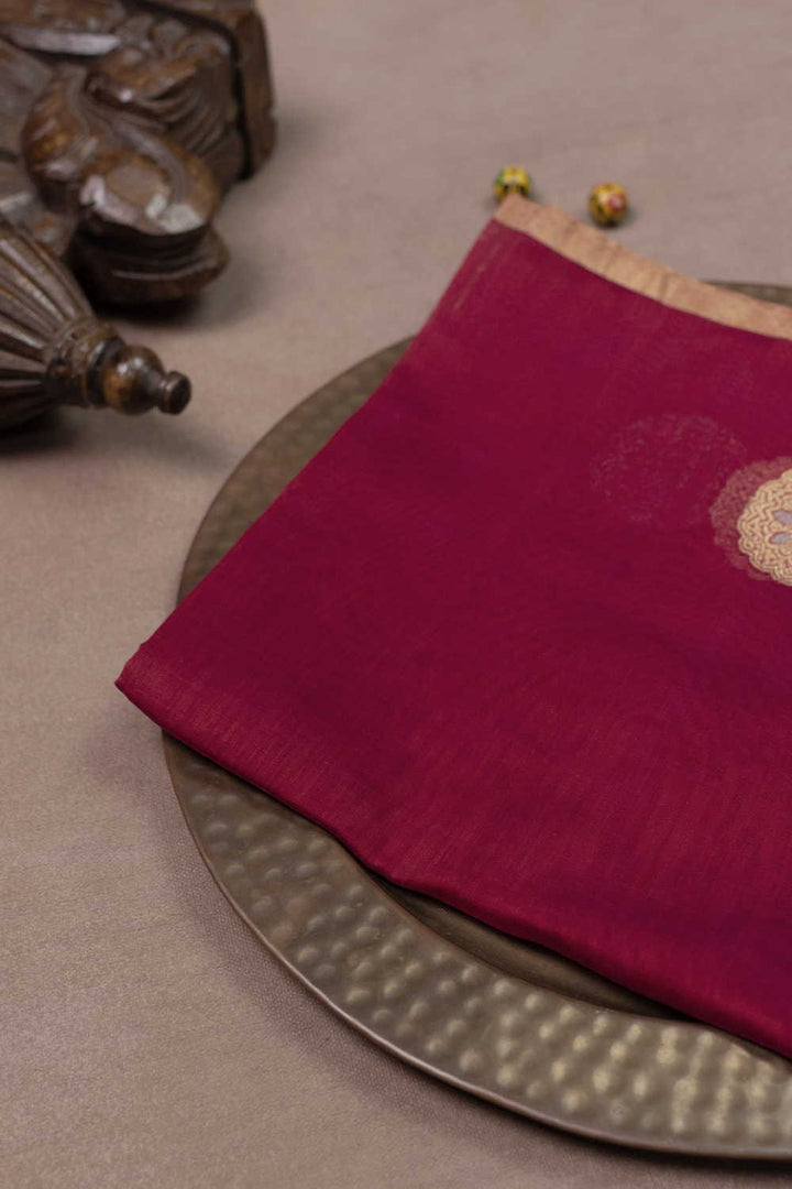 Dual shaded Purple with Red Handwoven Chanderi Dupatta