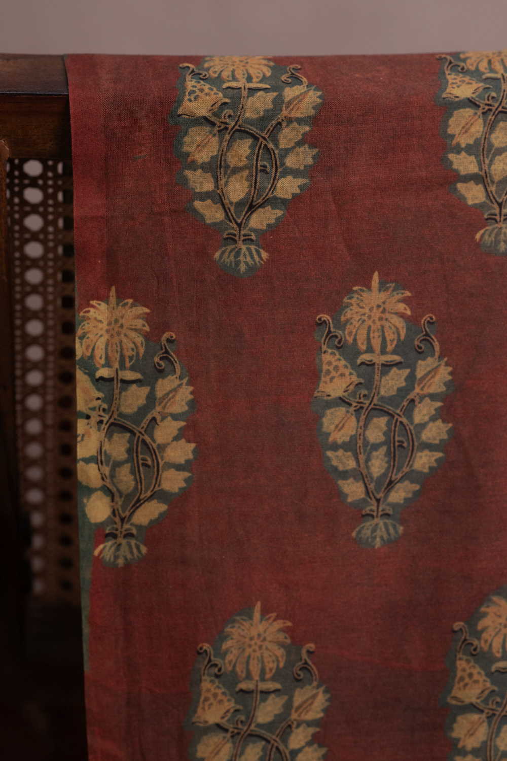 Block Printed Silk Cotton Fabric - Matkatus 