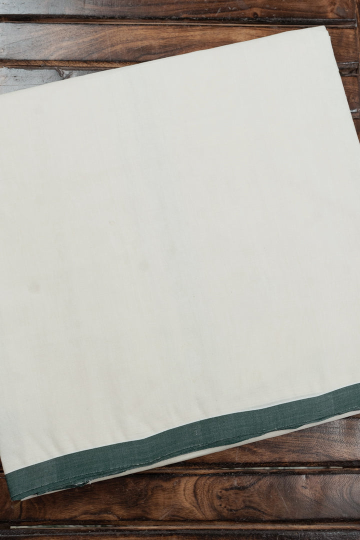 Green Bordered Handwoven Dhoti with Green Handspun Shirt