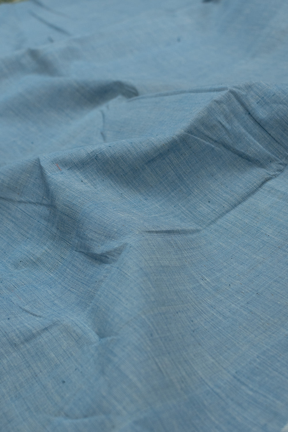 Mild Blue Handspun Cotton Fabric - 0.65m