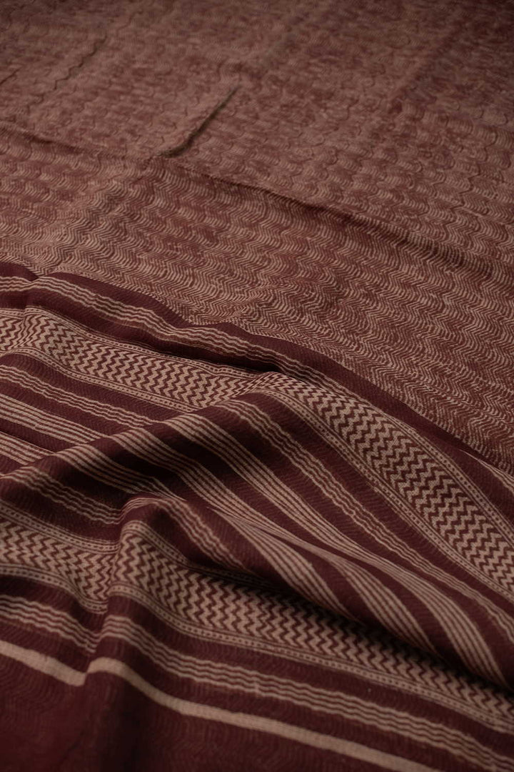 Block Printed Cotton Saree - Matkatus 