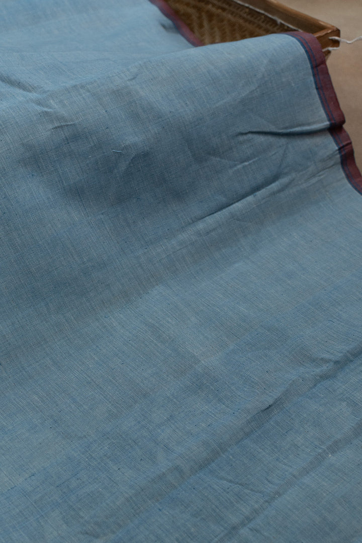 Mild Blue Handspun Cotton Fabric - 0.65m